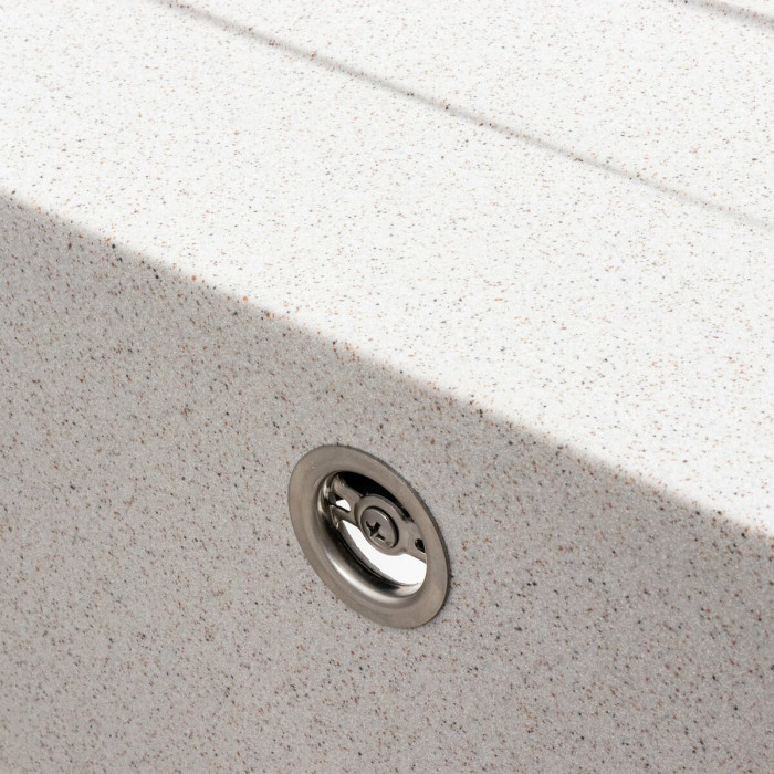 Valeso 7050 Cascada topaz – light-colored sink for kitchen countertops; 70 cm wide with a wing; matte surface