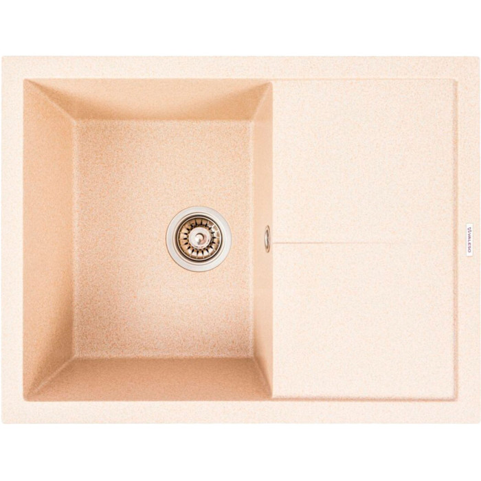 Valeso Cripta 6550 safari — 65×50 cm inset quartz sink with drainer