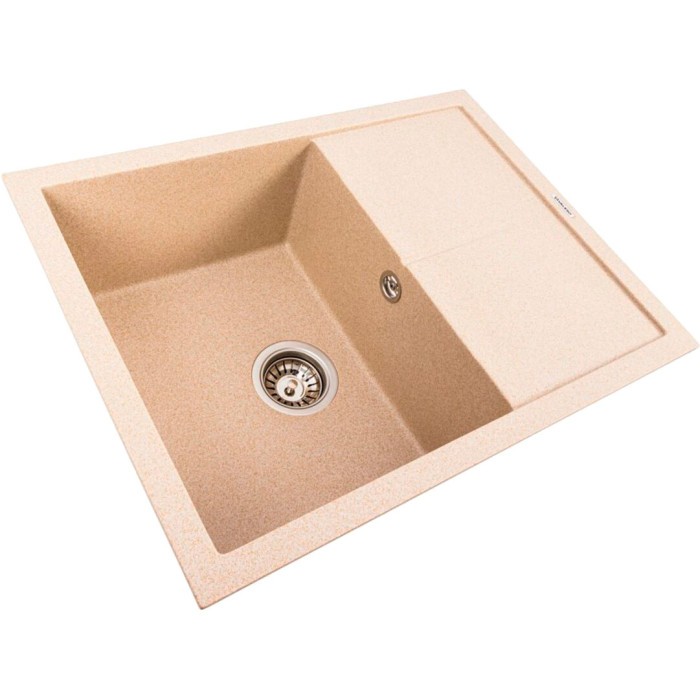 Valeso Cripta 6550 safari — 65×50 cm inset quartz sink with drainer