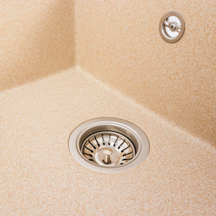 Valeso Cripta 6550 safari — 65×50 cm inset quartz sink with drainer