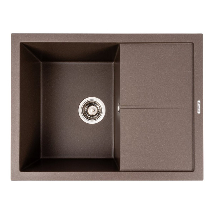 Valeso Cripta 6550 dark rock - rectangular inset composite sink 65 cm