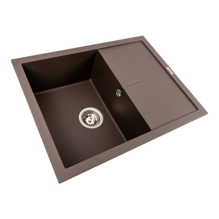 Valeso Cripta 6550 dark rock - rectangular inset composite sink 65 cm