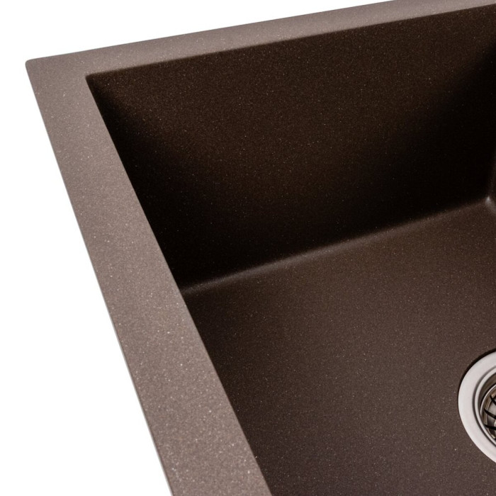 Valeso Cripta 6550 dark rock - rectangular inset composite sink 65 cm