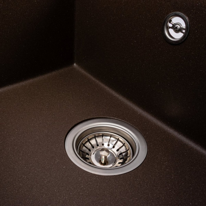 Valeso Cripta 6550 dark rock - rectangular inset composite sink 65 cm