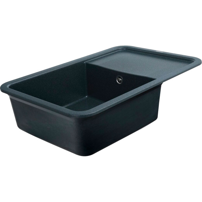 Valeso Cube 7850 anthracite – 78 cm rectangular sink with a large bowl and recessed wing; drain with a decorative cover