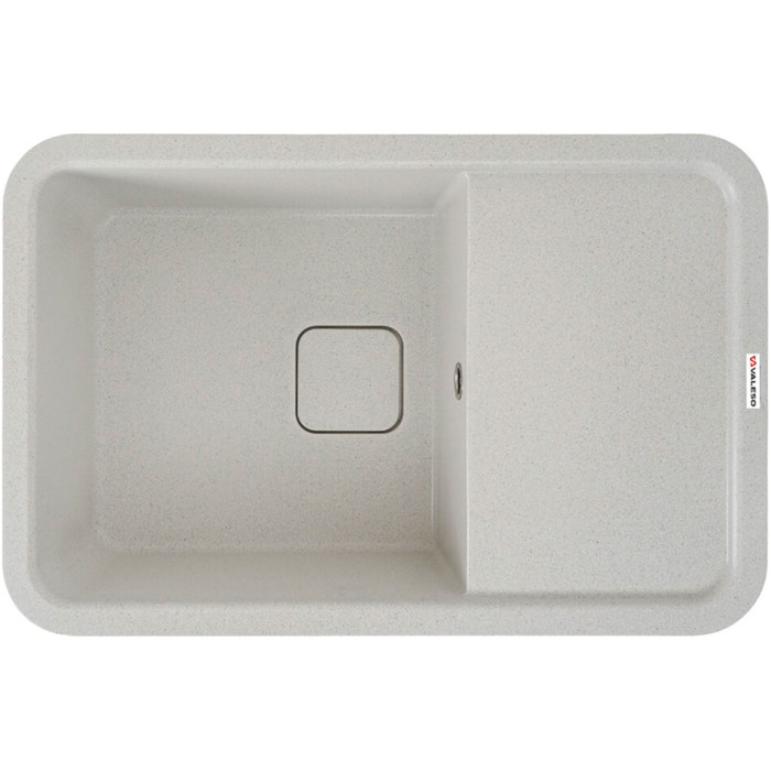 Valeso Cube 7850 white with speckles – 78 cm wide composite kitchen sink, rectangular with rounded corners