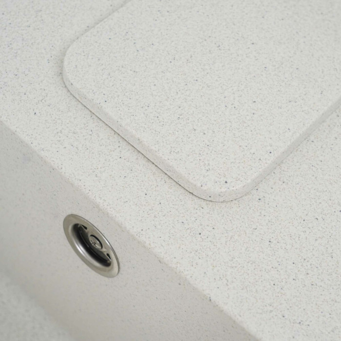 Valeso Cube 7850 white with speckles – 78 cm wide composite kitchen sink, rectangular with rounded corners