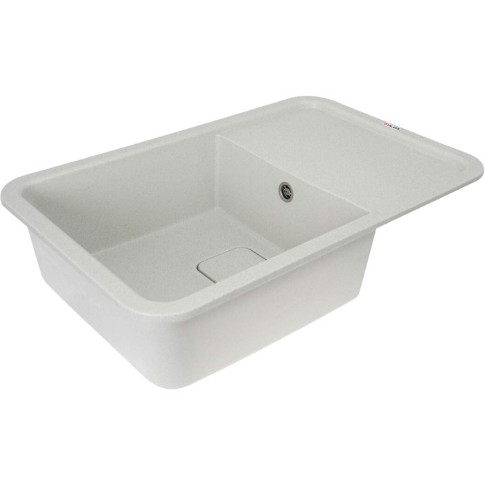 Valeso Cube 7850 white with speckles – 78 cm wide composite kitchen sink, rectangular with rounded corners