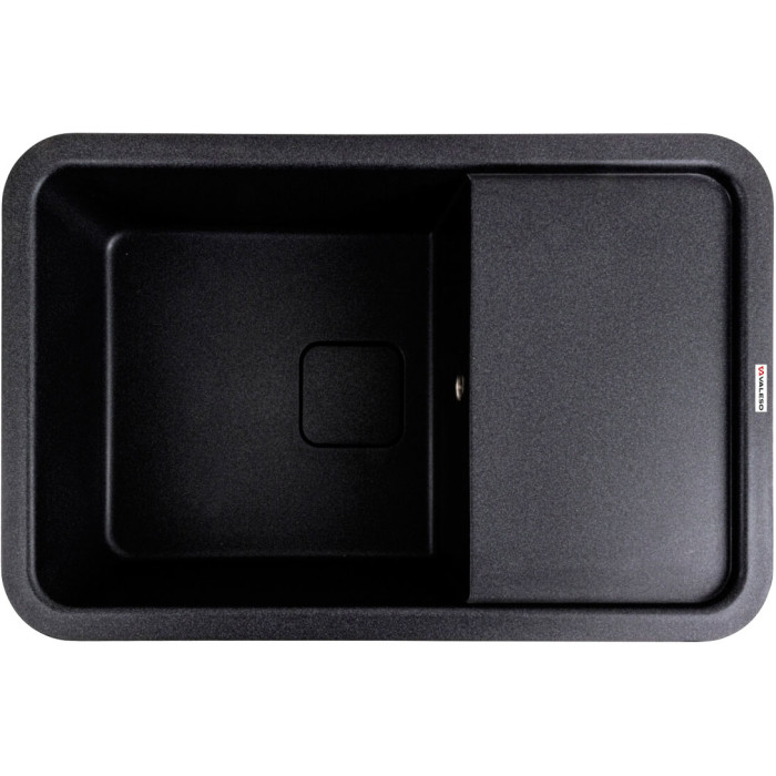 Valeso Cube 7850 carbon – 78 cm rectangular kitchen sink with rounded corners; composite based on natural quartz