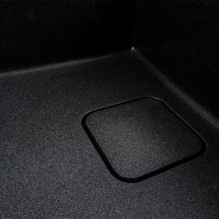 Valeso Cube 7850 carbon – 78 cm rectangular kitchen sink with rounded corners; composite based on natural quartz