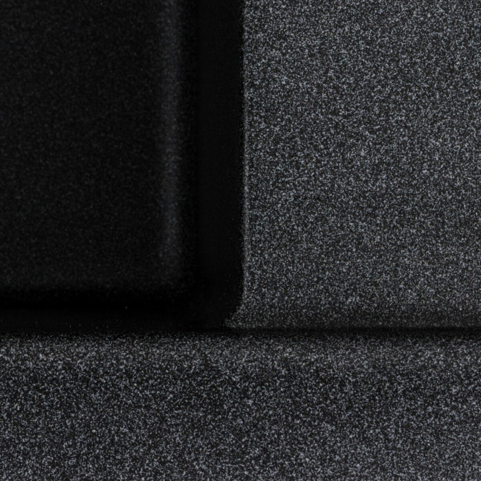 Valeso Cube 7850 carbon – 78 cm rectangular kitchen sink with rounded corners; composite based on natural quartz