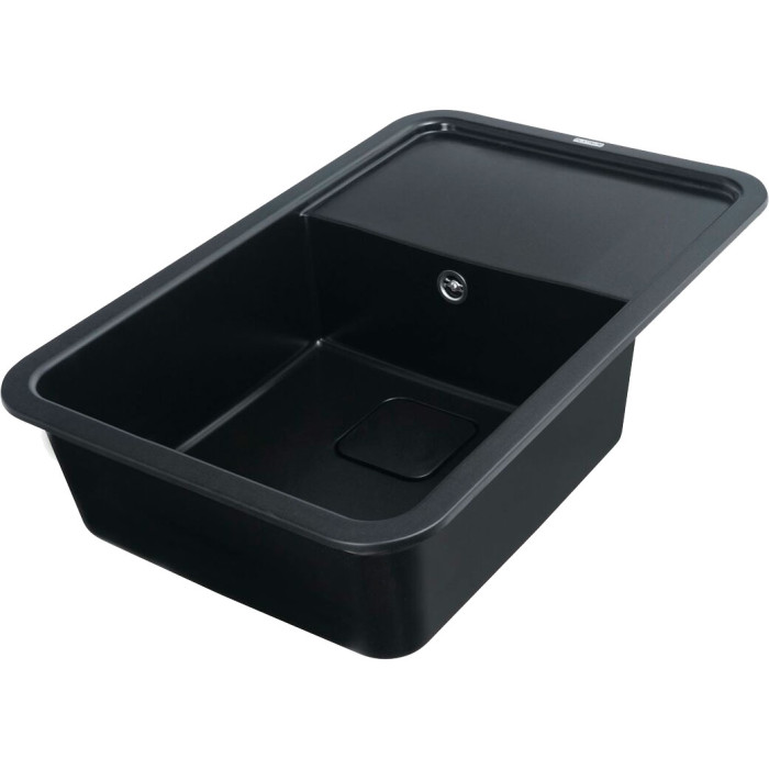 Valeso Cube 7850 black – original 78/50 cm composite rectangular sink with a large bowl and concealed drain opening
