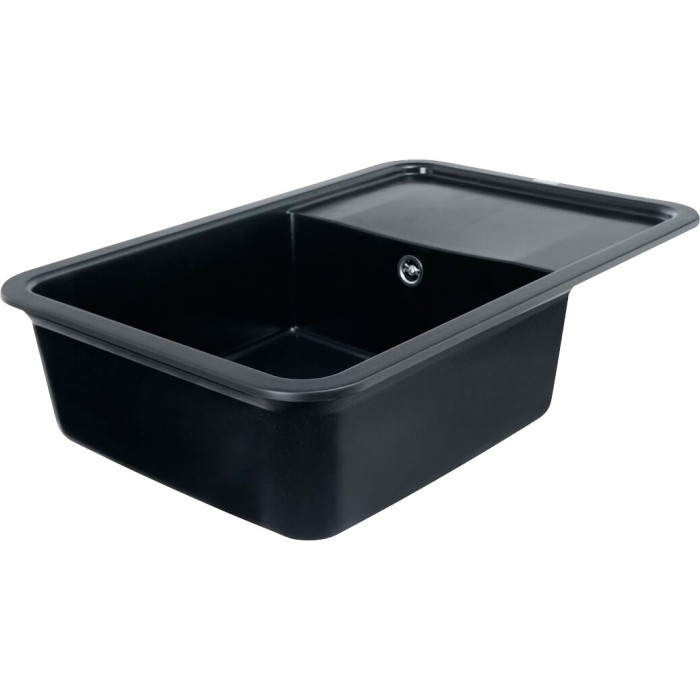 Valeso Cube 7850 black – original 78/50 cm composite rectangular sink with a large bowl and concealed drain opening