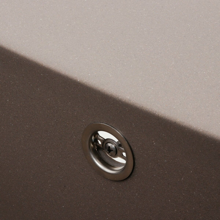 Valeso Cube 7850 dune – kitchen sink made of artificial stone (quartz base), 78/50 cm, with rounded corners and a matte surface