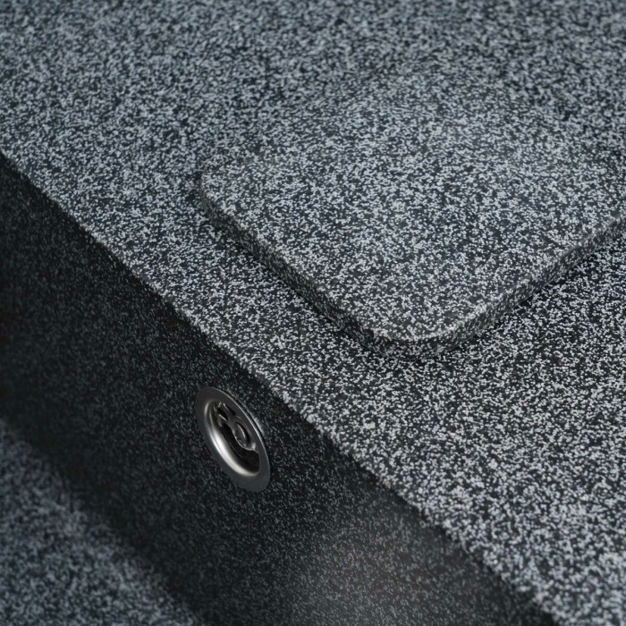Valeso Cube 7850 graphite – 78 cm matte composite sink for kitchen countertops; symmetrical rectangular shape with a dish drying wing