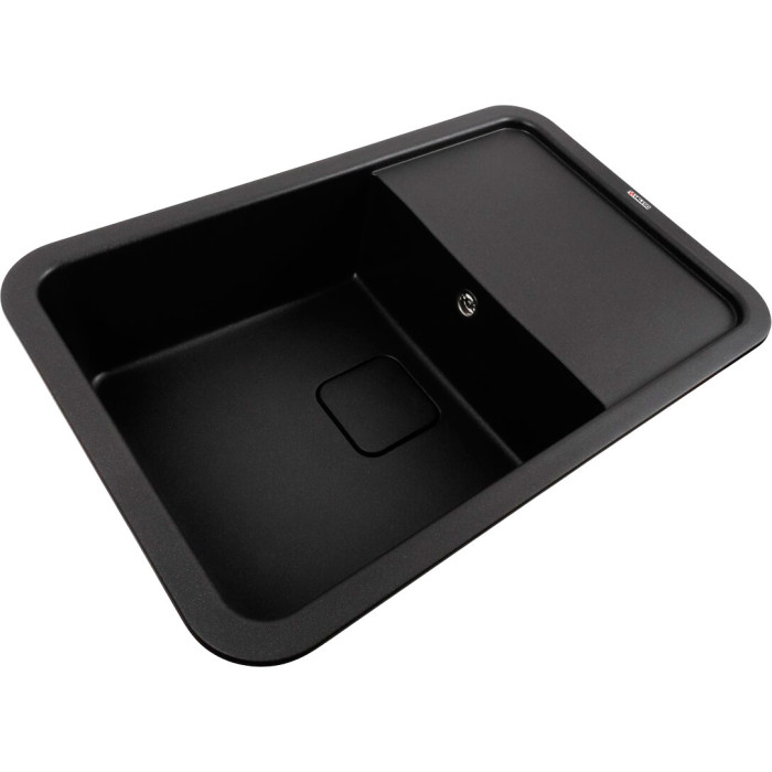 Valeso Cube 7850 morion – original inset kitchen sink made of quartz with polyester resin; with a dish drying platform