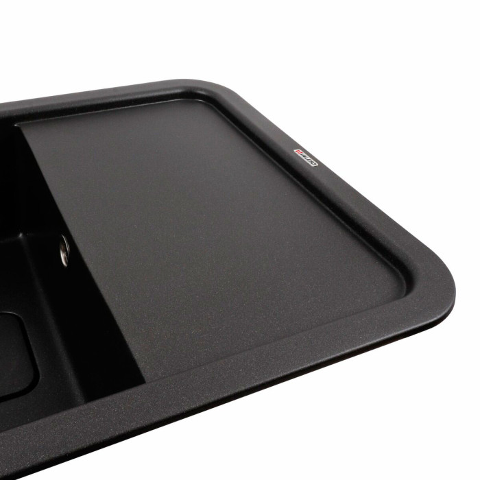 Valeso Cube 7850 morion – original inset kitchen sink made of quartz with polyester resin; with a dish drying platform
