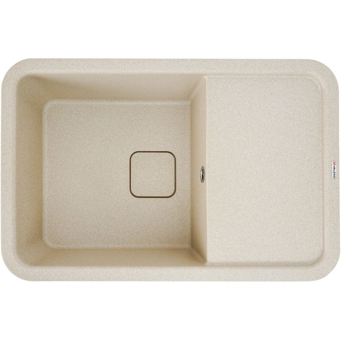 Valeso Cube 7850 safari with a dish drying platform; sink made of composite material based on natural quartz