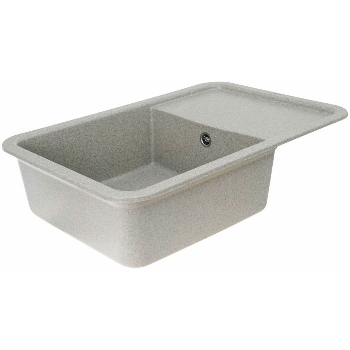 Valeso Cube 7850 grey – 78 cm composite inset sink with a wing; rounded corners