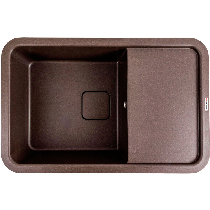 Valeso Cube 7850 dark rock — 78 cm built-in kitchen sink with porcelain stoneware drainer