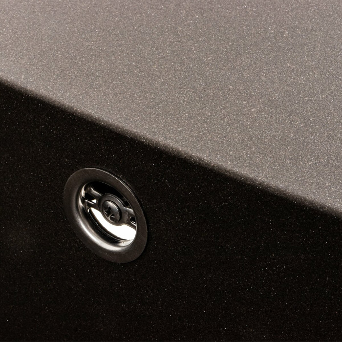 Valeso Cube 7850 dark rock — 78 cm built-in kitchen sink with porcelain stoneware drainer