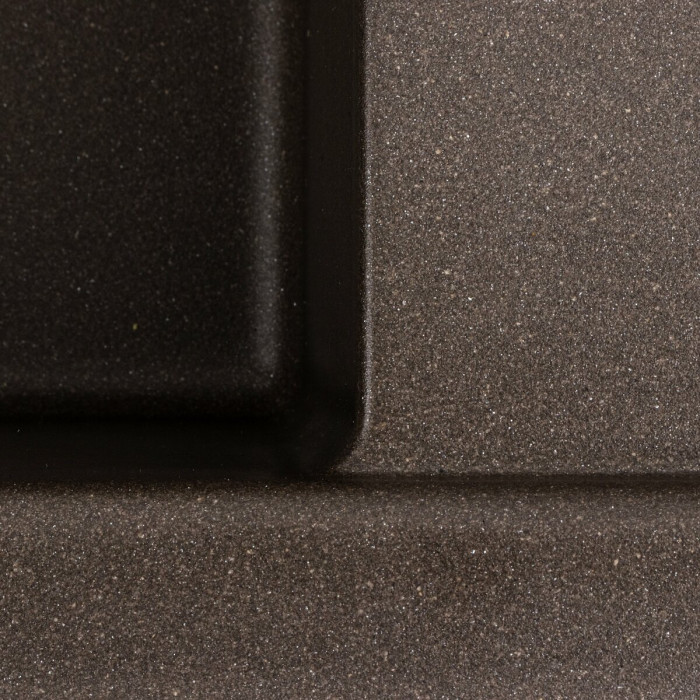 Valeso Cube 7850 dark rock — 78 cm built-in kitchen sink with porcelain stoneware drainer