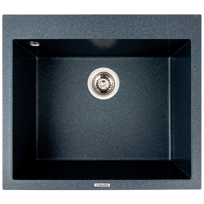 Valeso Davina 5750 антрацит — гранітна кухонна мийка з крилом та глибокою чашею