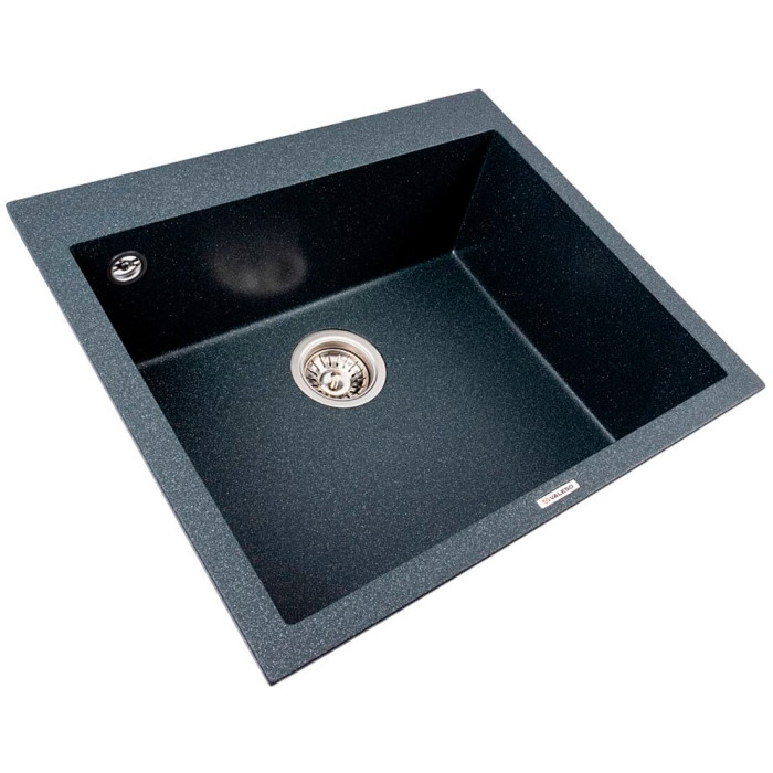 Valeso Davina 5750 антрацит — гранітна кухонна мийка з крилом та глибокою чашею