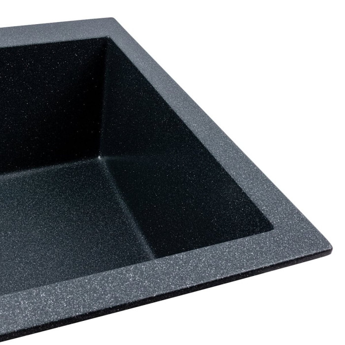 Valeso Davina 5750 антрацит — гранітна кухонна мийка з крилом та глибокою чашею