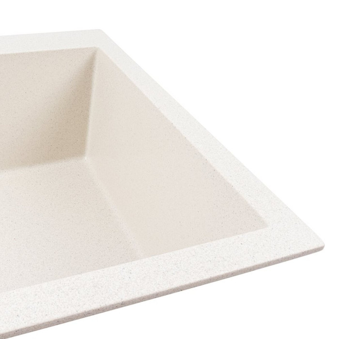 Valeso Davina 5750 білий в точку — гранітна кухонна мийка з глибокою чашею