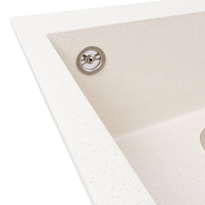 Valeso Davina 5750 білий в точку — гранітна кухонна мийка з глибокою чашею