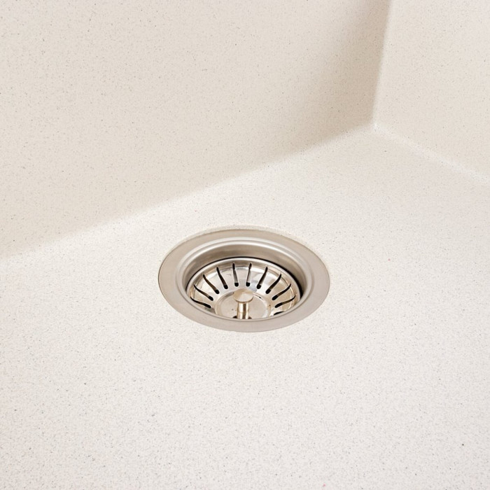 Valeso Davina 5750 білий в точку — гранітна кухонна мийка з глибокою чашею