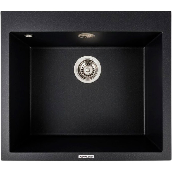 Valeso Davina 5750 Чорний металик — глибока гранітна мийка 57 см для кухні