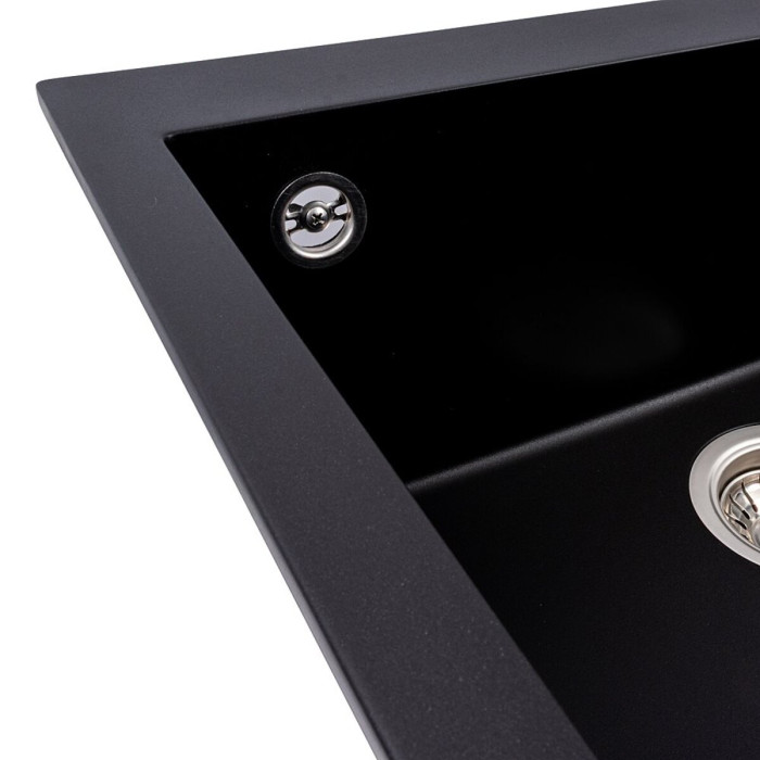 Valeso Davina 5750 Чорний — простора гранітна мийка з матовою поверхнею