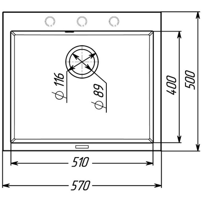 Valeso Davina 5750 Сірий — гранітна кухонна мийка 57 см з глибокою чашею