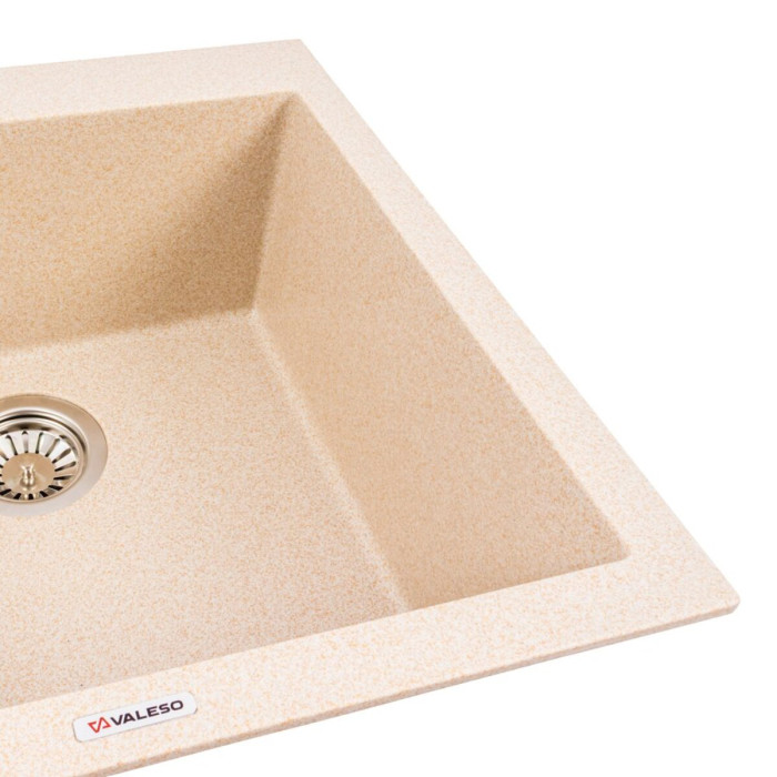 Valeso Davina 5750 сафарі — прямокутна гранітна кухонна мийка 57 см з глибокою чашею