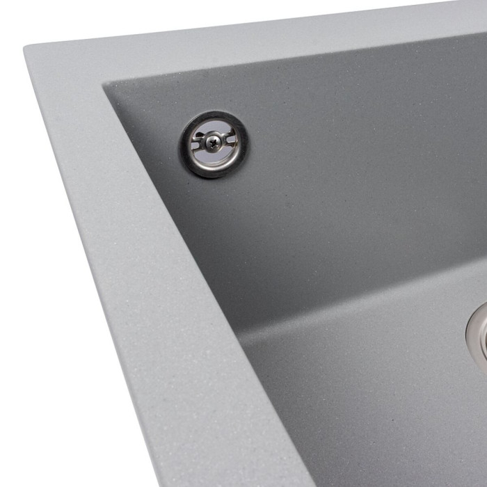 Valeso Davina 5750 сірий металік прямокутна на одну чашу — композитна кухонна мийка з глибокою чашею