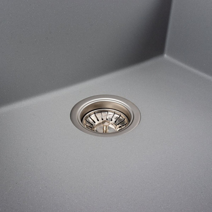 Valeso Davina 5750 сірий металік прямокутна на одну чашу — композитна кухонна мийка з глибокою чашею