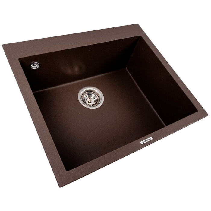Глибока гранітна мийка-чаша Valeso Davina 5750 темна скеля з кварцового композиту