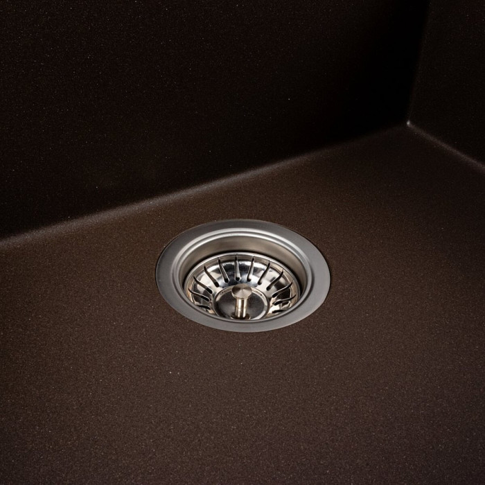 Глибока гранітна мийка-чаша Valeso Davina 5750 темна скеля з кварцового композиту