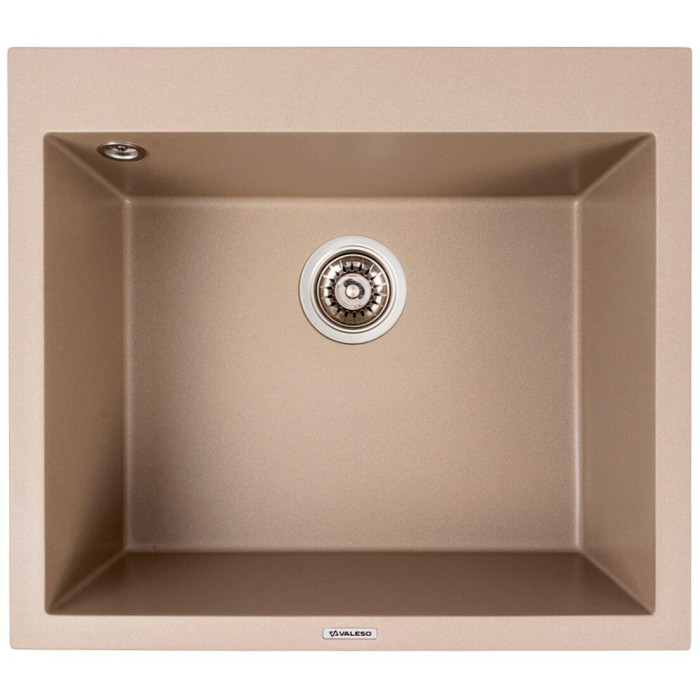 Valeso Davina 5750 титан — врізна гранітна кухонна мийка з глибокою чашею 20 см