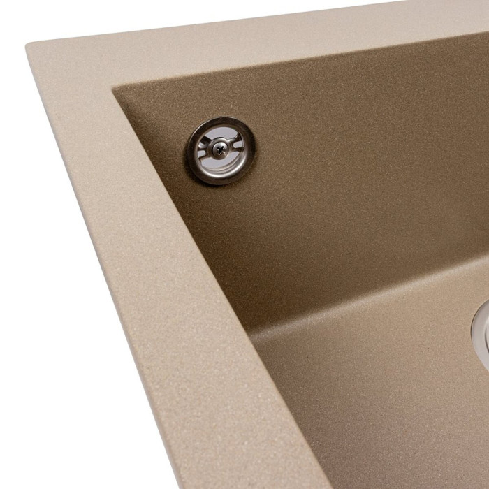 Valeso Davina 5750 титан — врізна гранітна кухонна мийка з глибокою чашею 20 см