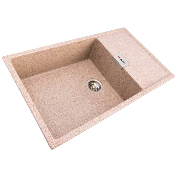 Valeso Diamond 8650 caramel - 86 cm granite kitchen sink with wing