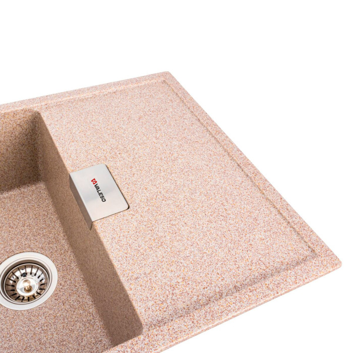 Valeso Diamond 8650 caramel - 86 cm granite kitchen sink with wing