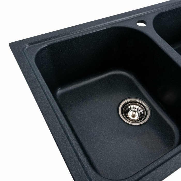 Valeso Equatoria 7950 anthracite|granite sink 79 by 50 cm with two large bowls for the kitchen