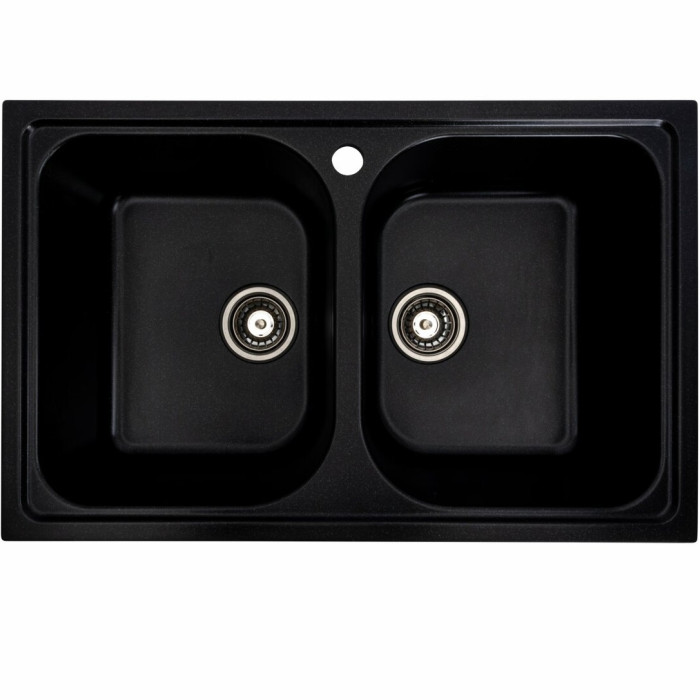 Valeso Equatoria 7950 Black Metallic - kitchen sink with two large bowls without a dish drying area; size 79 by 49 cm