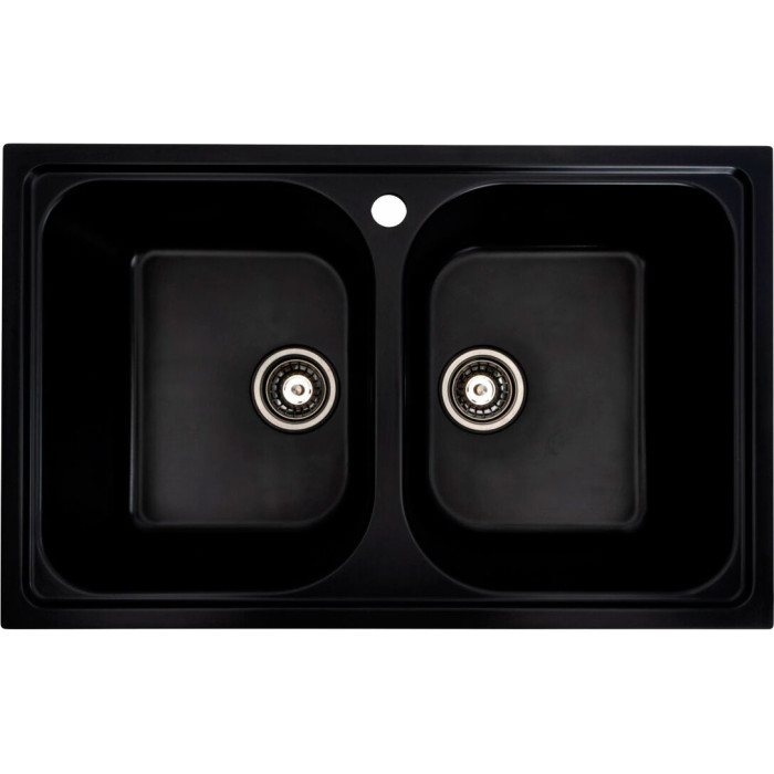 Valeso Equatoria 7950 Black – 79 cm double-bowl black quartz sink for the kitchen Valeso Equatoria 7950 Black – 79 cm double-bowl black quartz sink for the kitchen