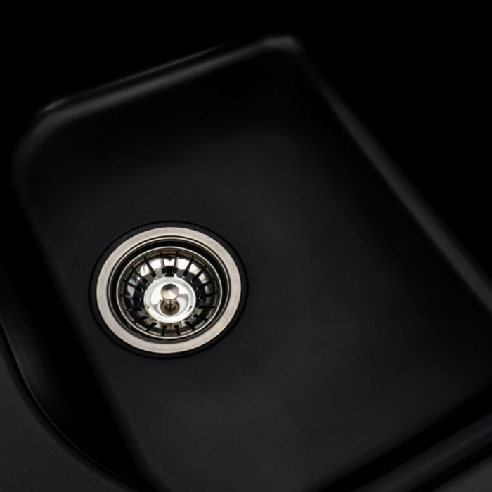 Valeso Equatoria 7950 Black – 79 cm double-bowl black quartz sink for the kitchen