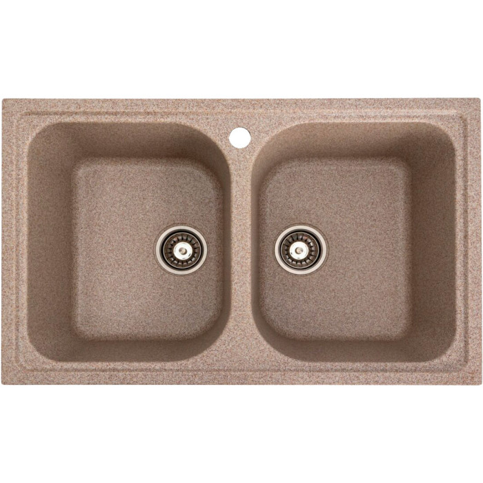 Valeso Equatoria 7950 Caramel - granite inset double-bowl kitchen sink; size 79 cm