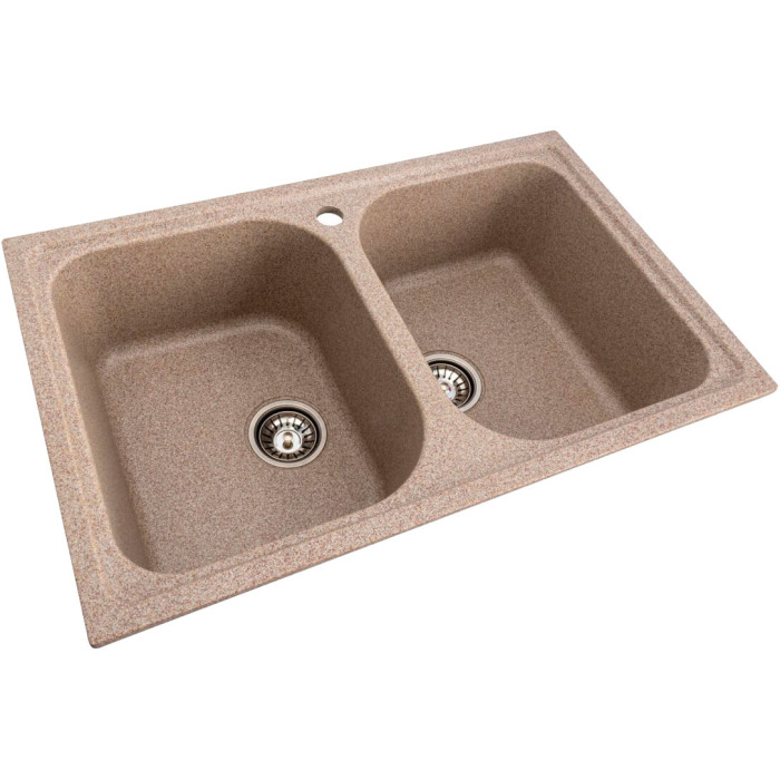 Valeso Equatoria 7950 Caramel - granite inset double-bowl kitchen sink; size 79 cm